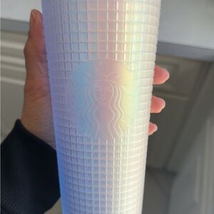 Starbucks Iridescent Pearl Tumbler — White with Rainbow Sheen